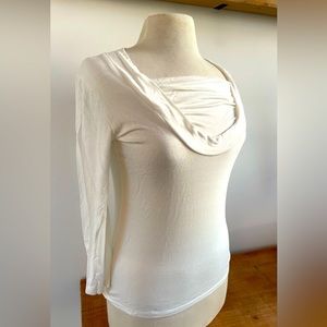 Elie Tahari Scoop White 3/4 Length Sleeve